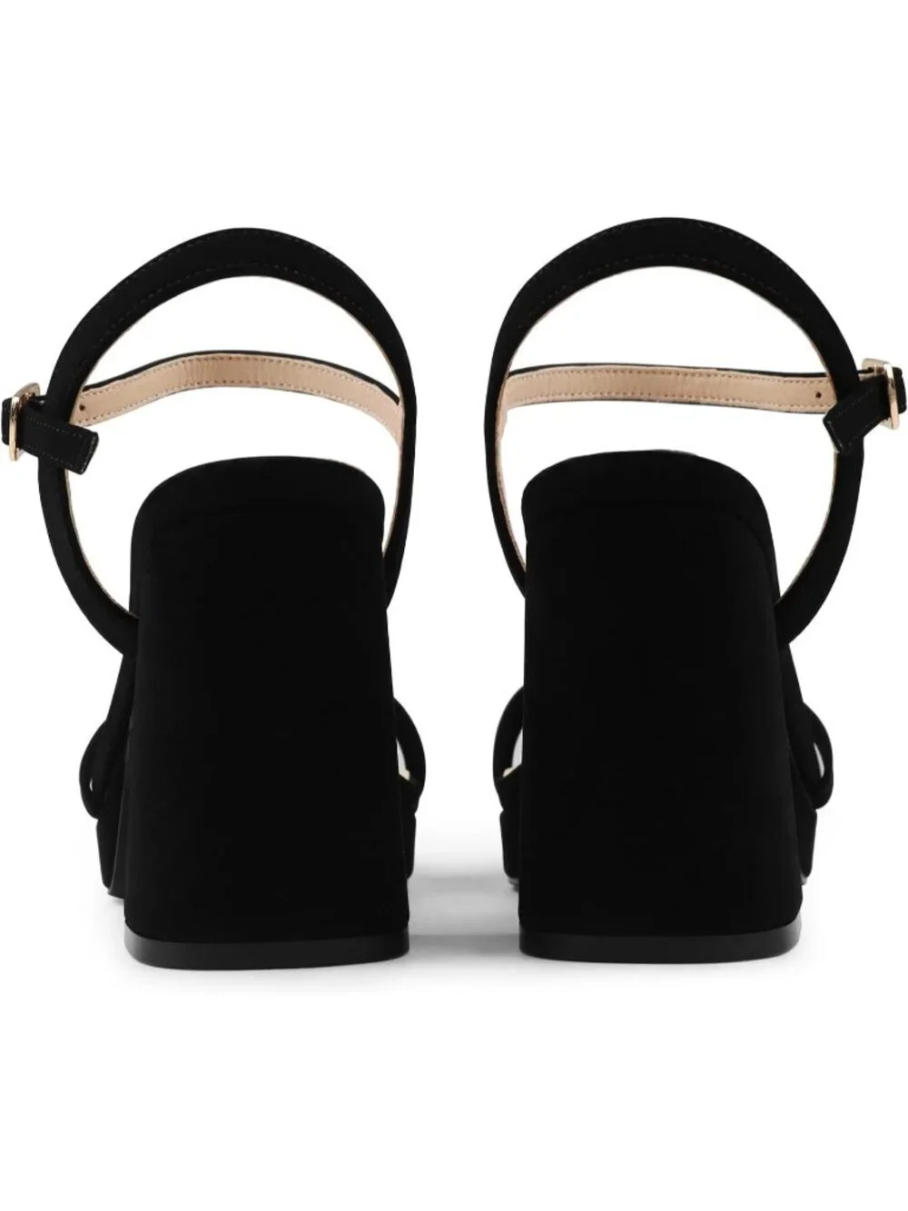 Women's Black Matte Ankle Strap Square Open Toe  Chunky Block Heel Dress Sandals
